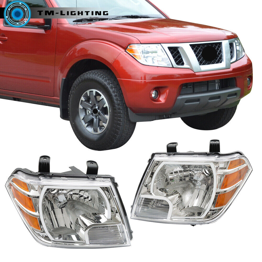 For 09 10 11 12 13 14 15-21 Nissan Frontier Headlights Headlamps Pair Chrome