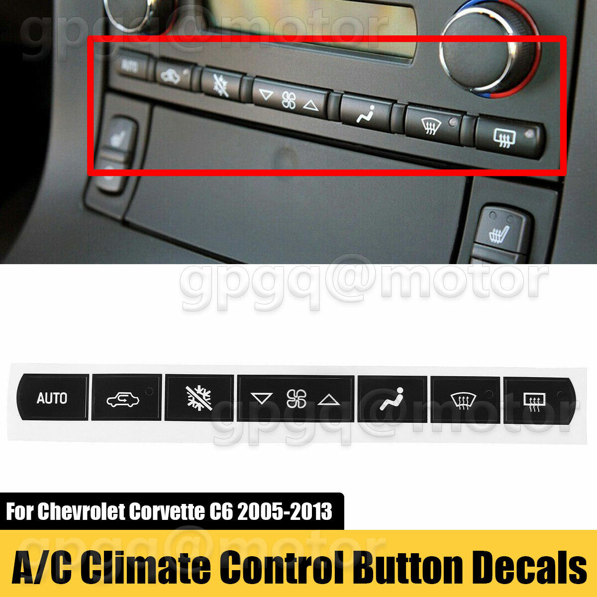 For Chevrolet Corvette C6 2005-13 Dash A/C Climate Control Button Repair Decals