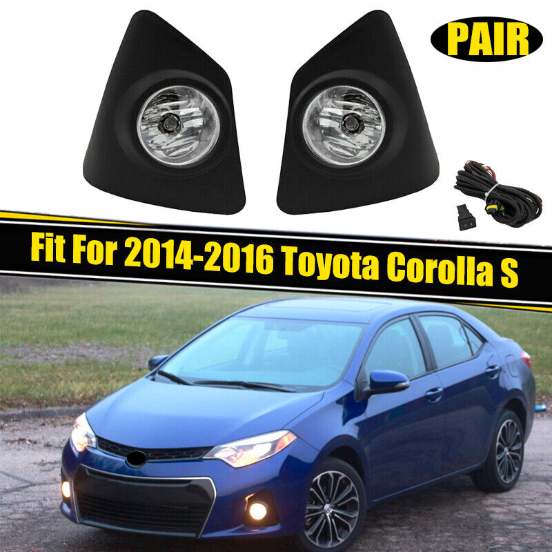 Pair For 2014 2015 2016 Toyota Corolla S Fog Lights Front Bumper Driving Lamps