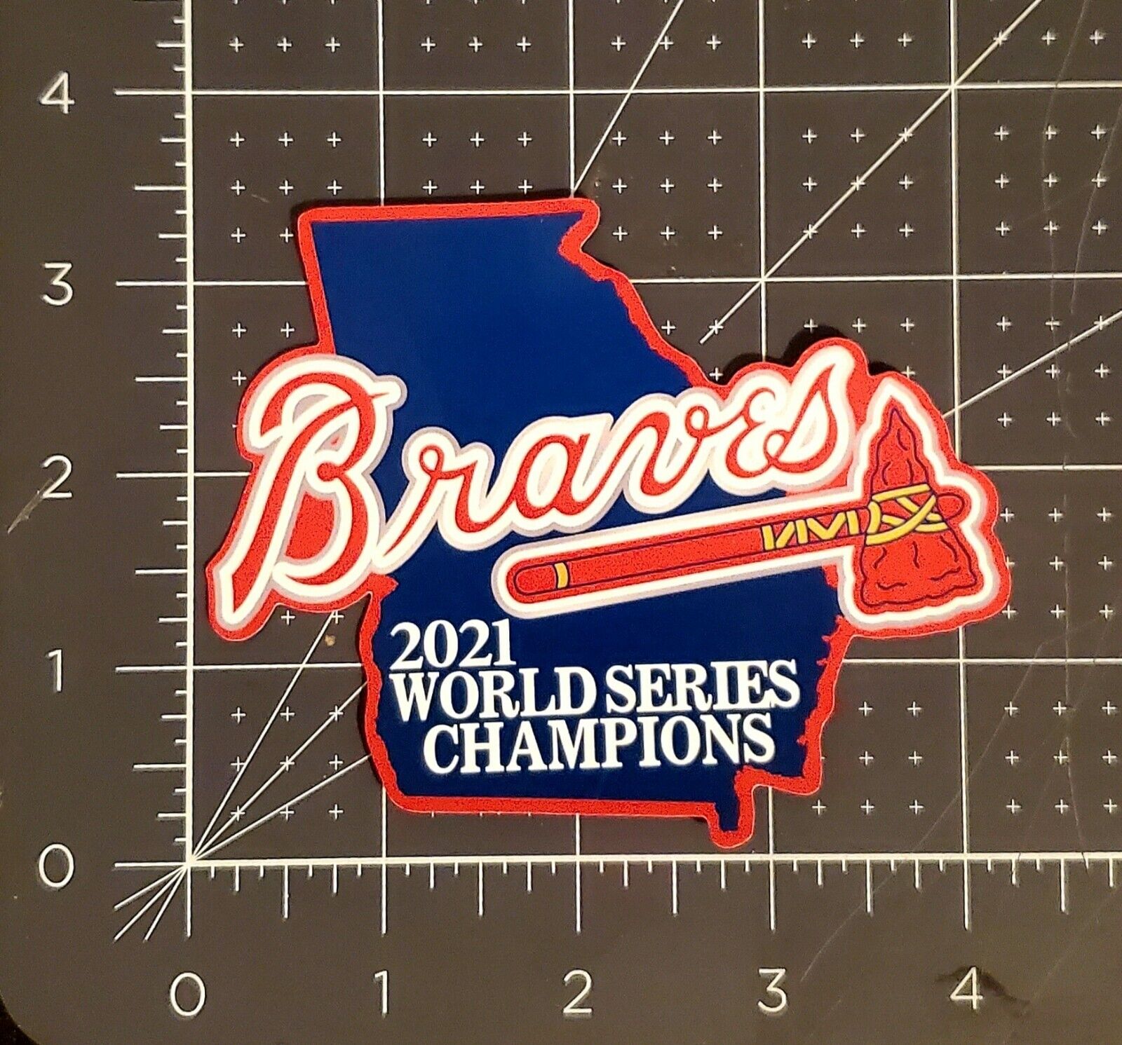 2021 Atlanta Braves World Series Champions State Vinyl Sticker 4.25\