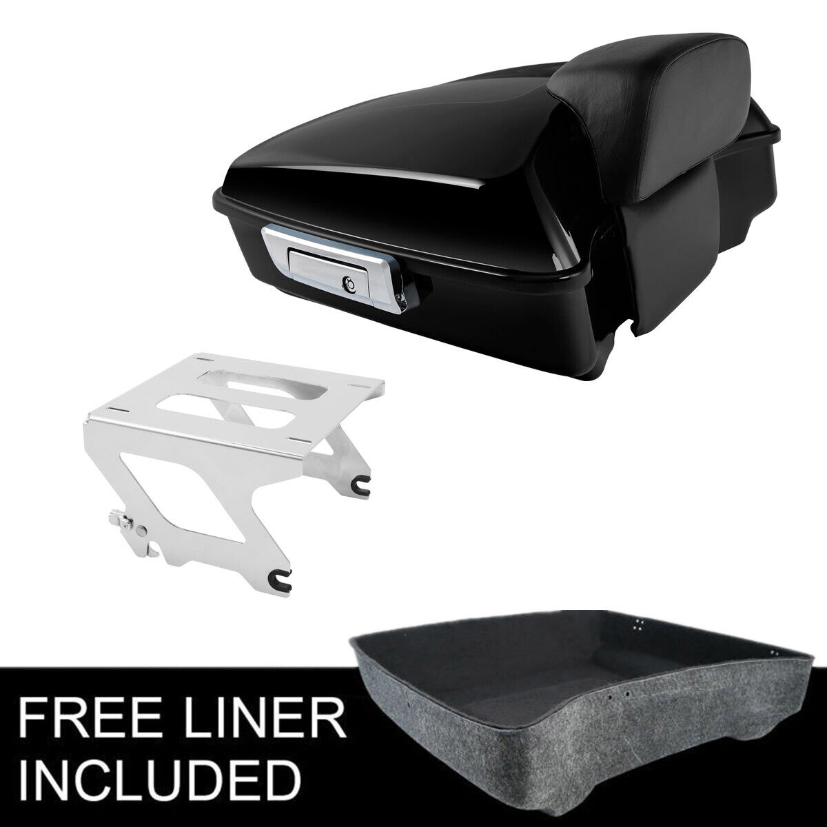 Chopped Pack Trunk Backrest Solo Rack Fit For Harley Low Rider ST FXLRST 22-24