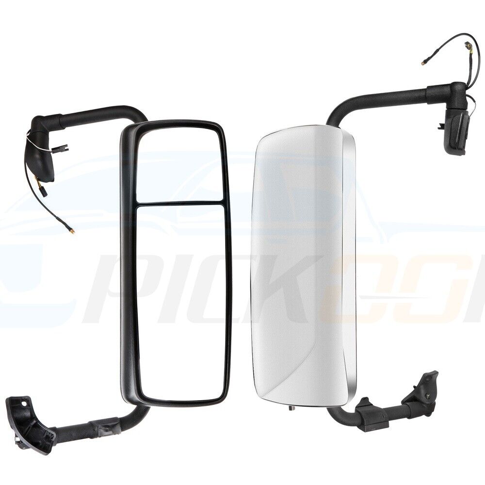 Pair Chrome Mirrors Complete Truck Mirrors For 15-18 VOLVO VNL