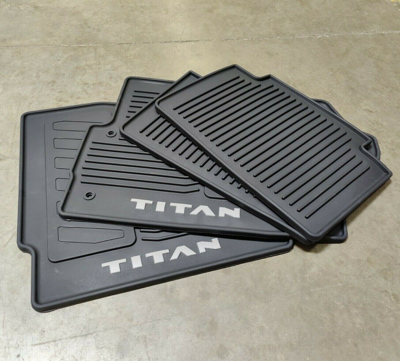 Genuine OEM Nissan 999E1-W5000 All Weather Rubber Floor Mat Set 17-19 Titan King