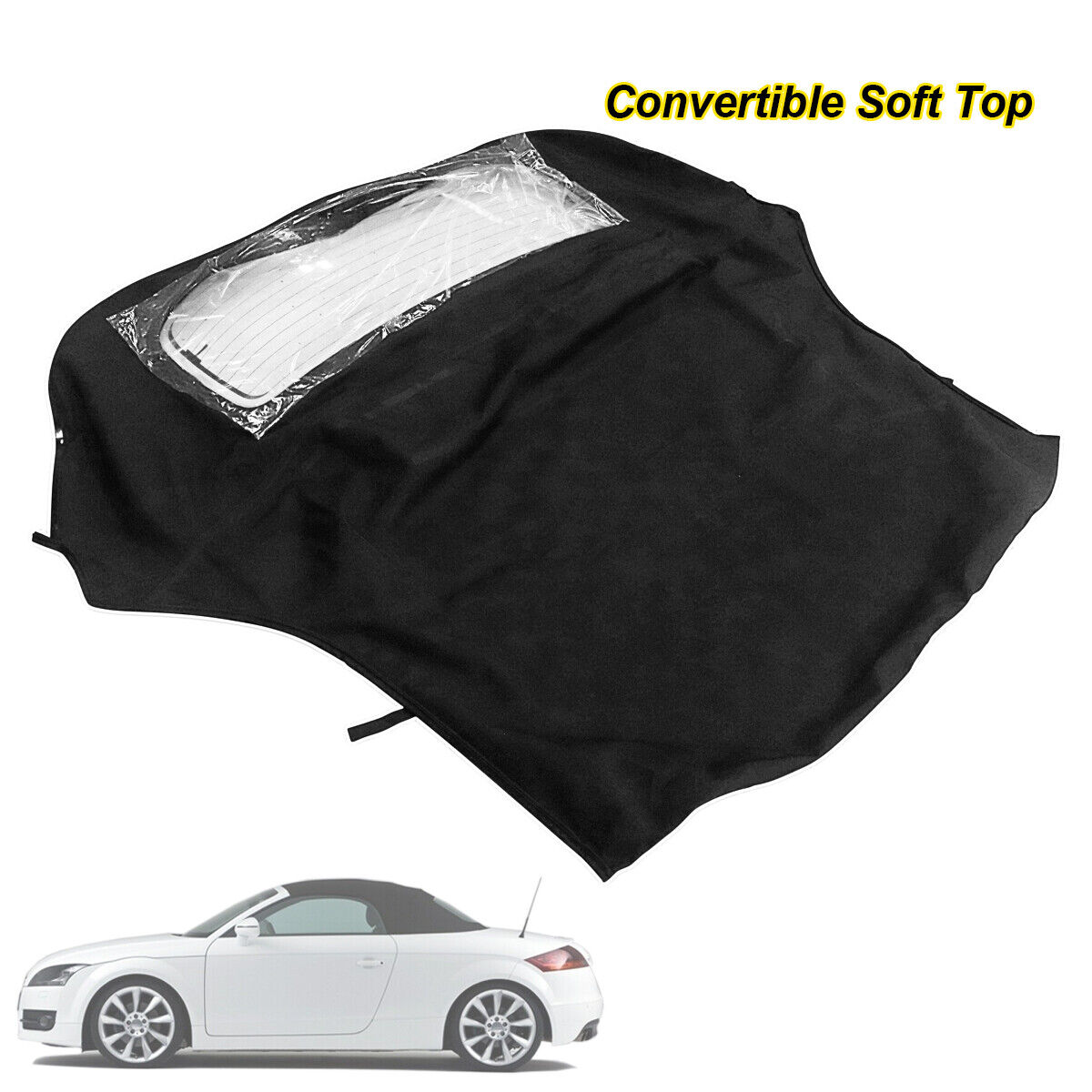 For Audi TT Quattro 2-Door 2007-2013 Convertible Soft Top w/ Black Glass Window