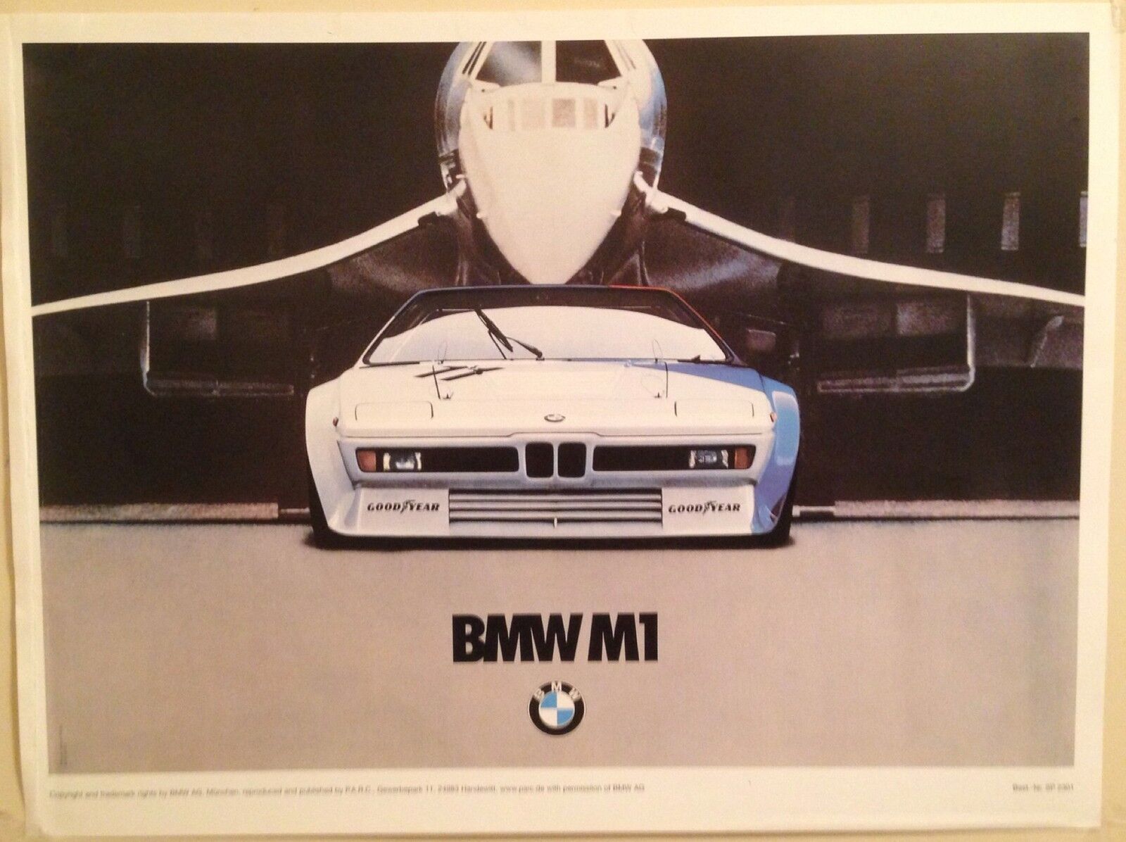 BMW M1- Concorde - Reprint Rare Car Poster