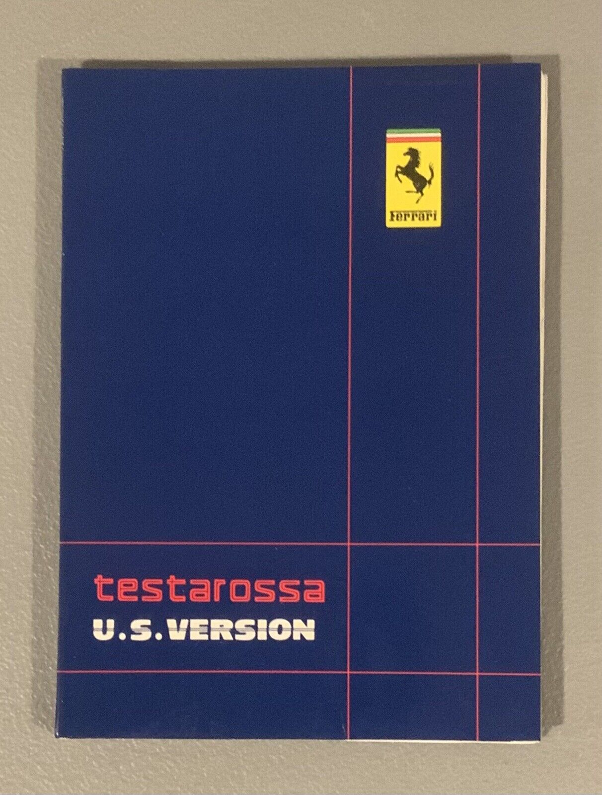 FERRARI TESTAROSSA OWNERS MANUAL (451/86); US VERSION 1987