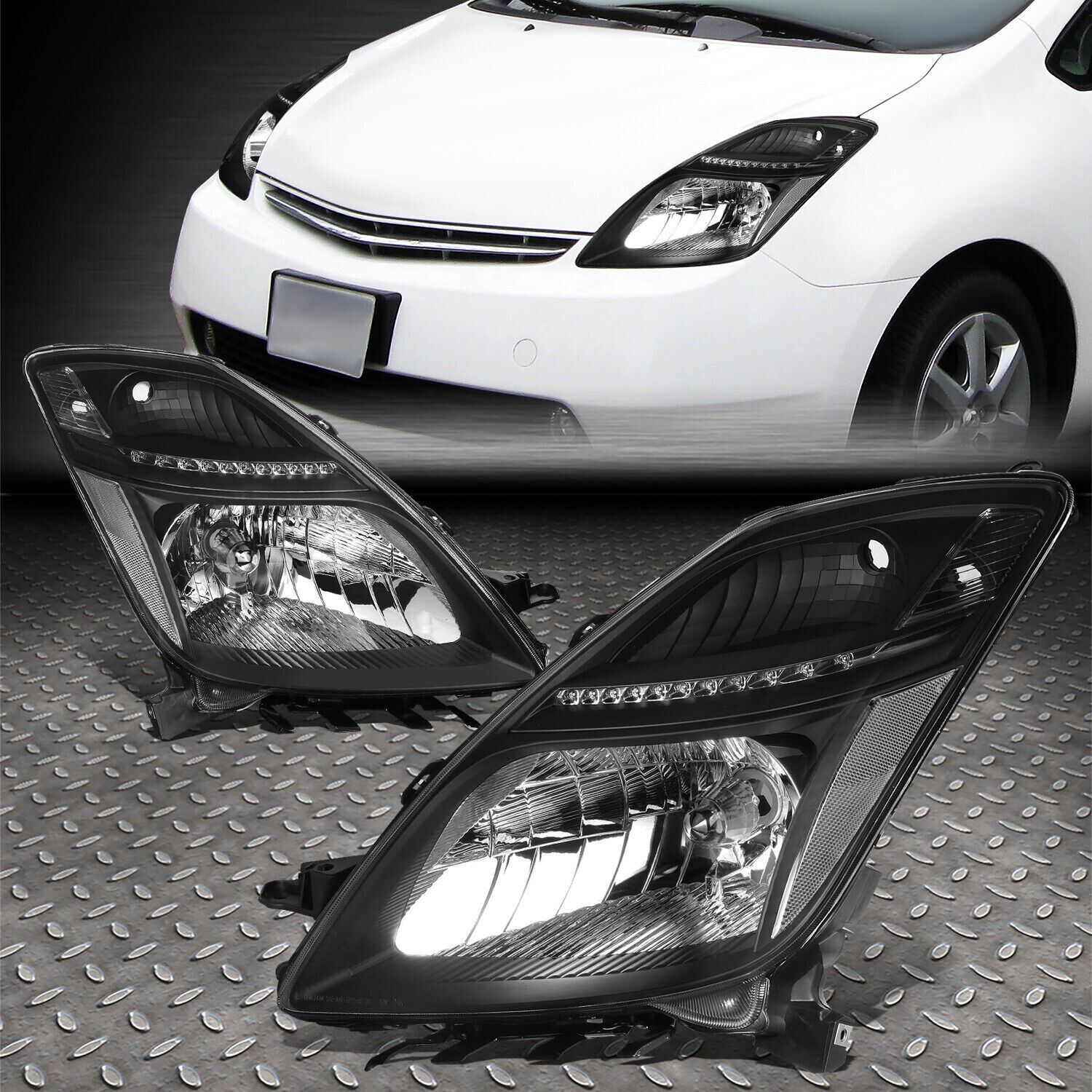 FOR 06-09 TOYOTA PRIUS OE STYLE BLACK HOUSING CLEAR CORNER HID XENON HEADLIGHTS