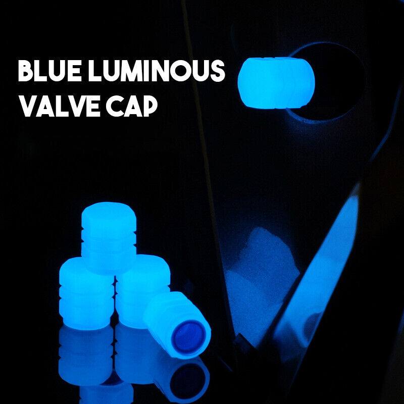 4x Universal Glow In Dark Car Tire Valve Stem Cap Luminous Tire Valve Caps Cover