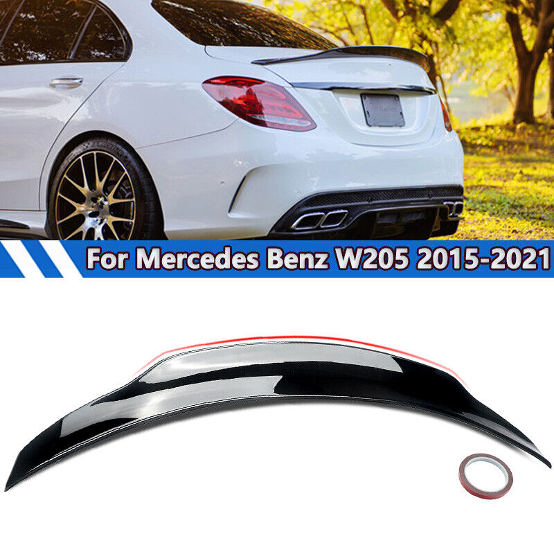 For Mercedes Benz W205 C200 C300 C43 AMG Rear Trunk Spoiler Wing Gloss Black