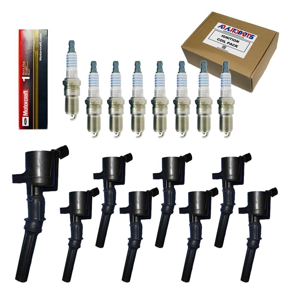 8 Ignition Coils + 8 Motorcraft Platinum Spark Plugs For F150 F250 Expedition