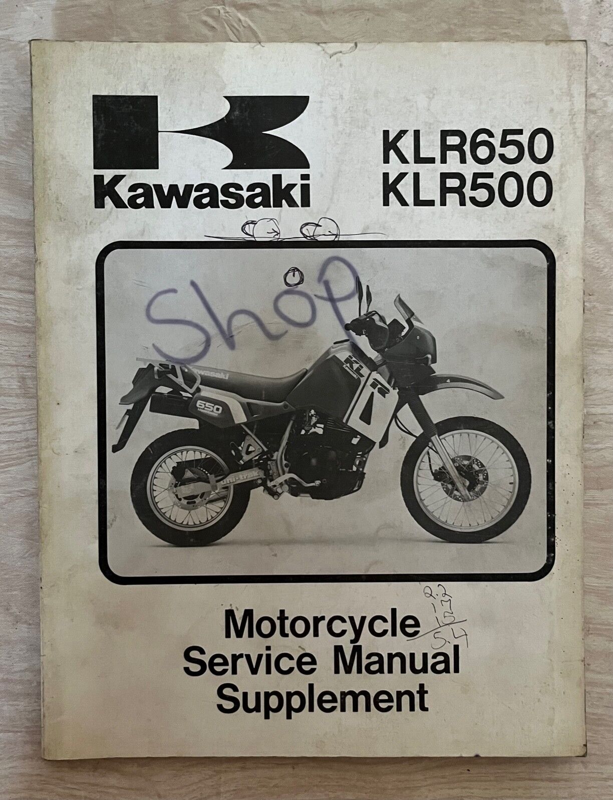 Kawasaki 1987 KLR650, KLR500 Service Manual Supplement 99924-1080-51
