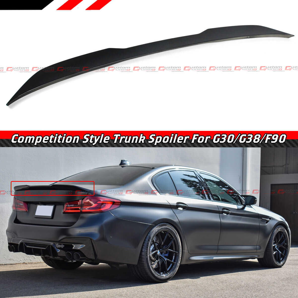 FOR 2017-2023 BMW G30 520d 530i 540i F90 M5 PRO STYLE GLOSSY BLACK TRUNK SPOILER