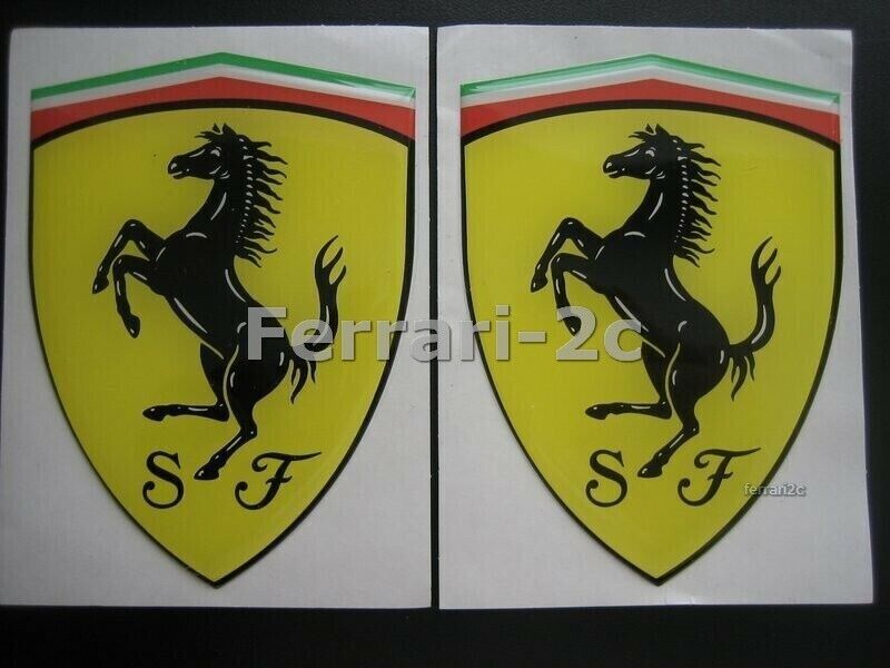 Ferrari 355 348 Genuine Emblem Fender Badge Sticker Shield Decal Resin Coated 