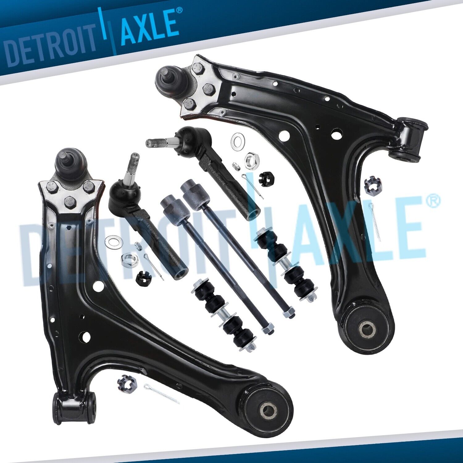 Brand New 8pc Front Control Arms Tie Rods Kit for Classic Grand Am Alero Malibu