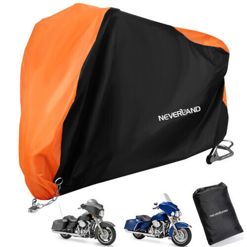 XXXL Waterproof Motorbike Motorcycle Cover Outdoor Sun UV Rain Dust Orange+Black