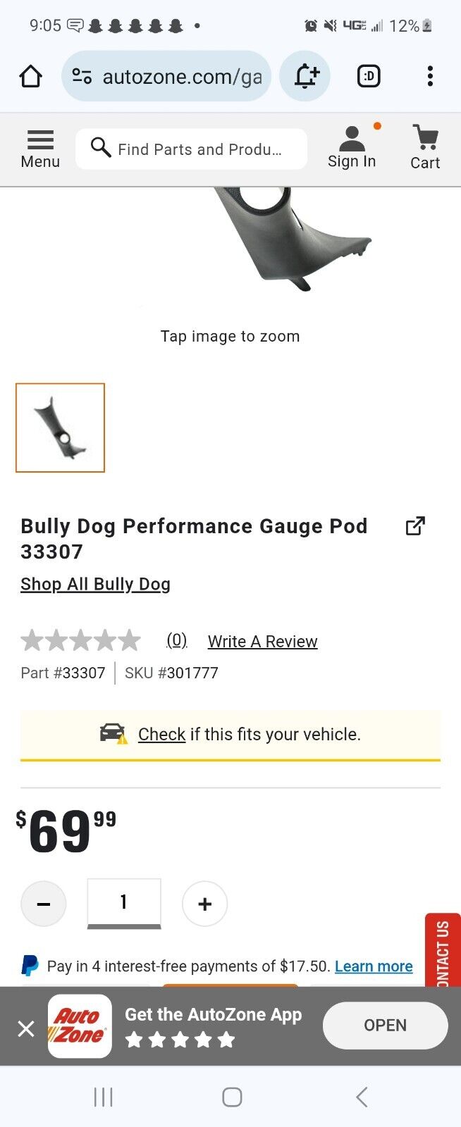 Bully Dogg A-Pillar Mount Gauge Pod BLD33307