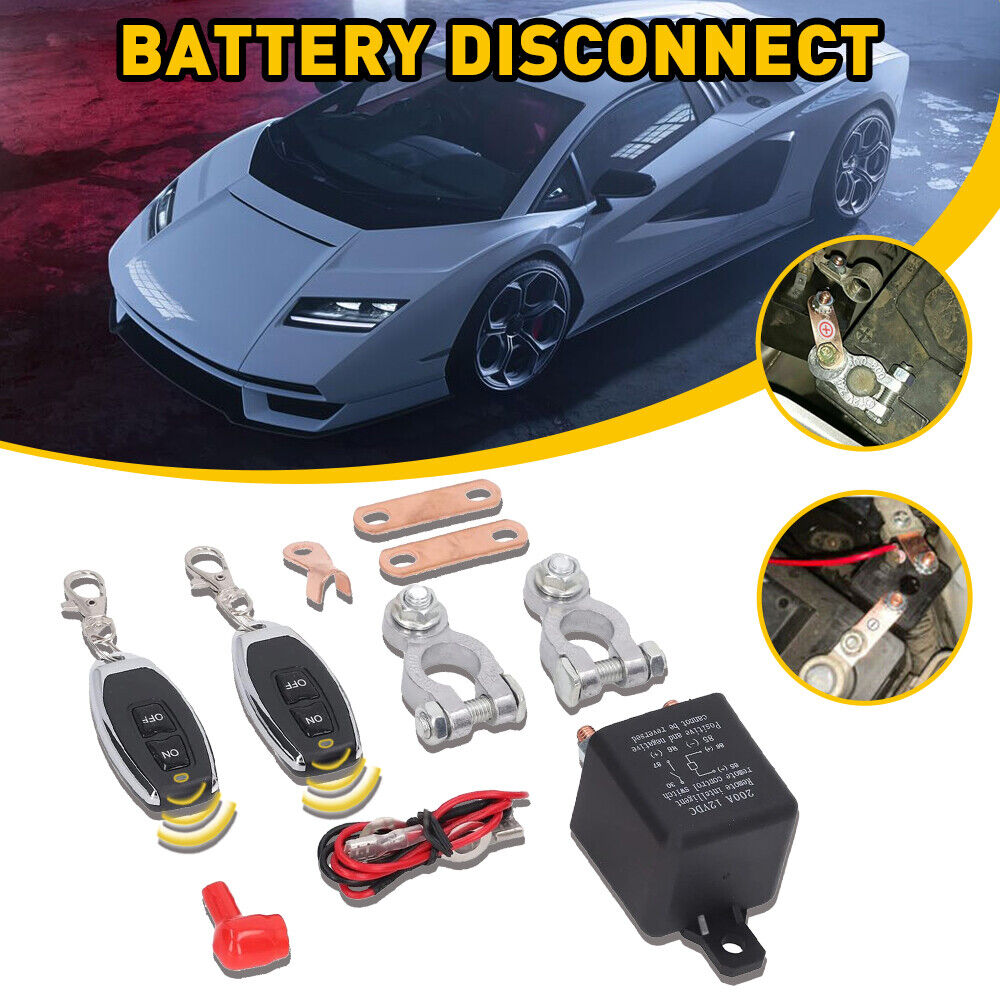 12V 200A 2X Remote Battery Disconnect Switch For Car Truck Upgraded Kill Switch