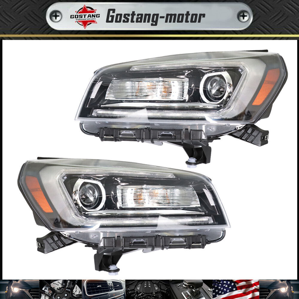 Projector Headlights Headlamps Halogen W/LED Left+Right For 2013-2016 GMC Acadia