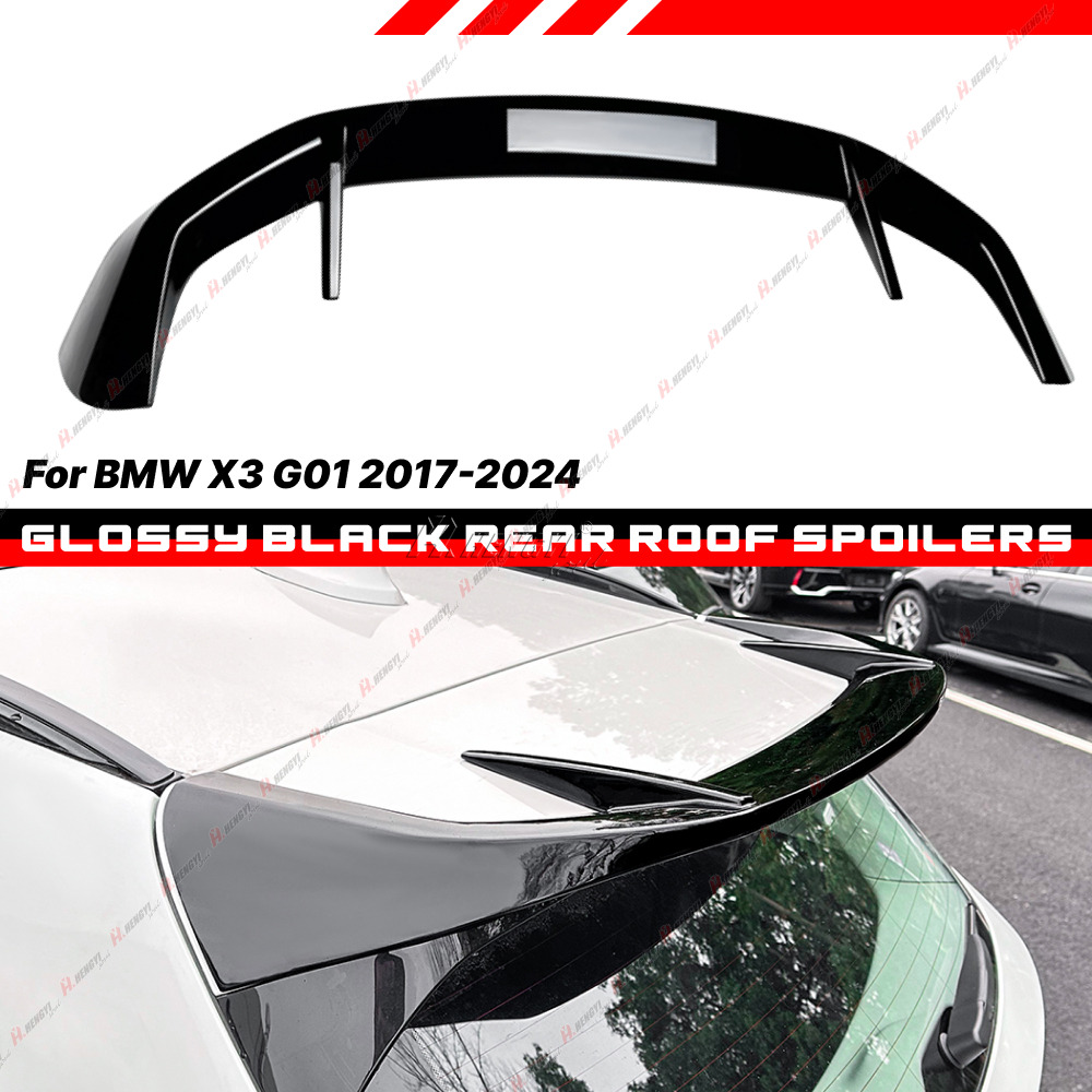 Car Rear Trunk Roof Spoiler Splitter Wing Kit For BMW X3 G01 2018-2024 Black 1PC