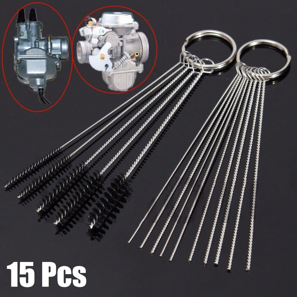 Stainless Carburetor Carb Cleaning Jet Cleaner Kit Tool Set 10 Needle 5 Brushes