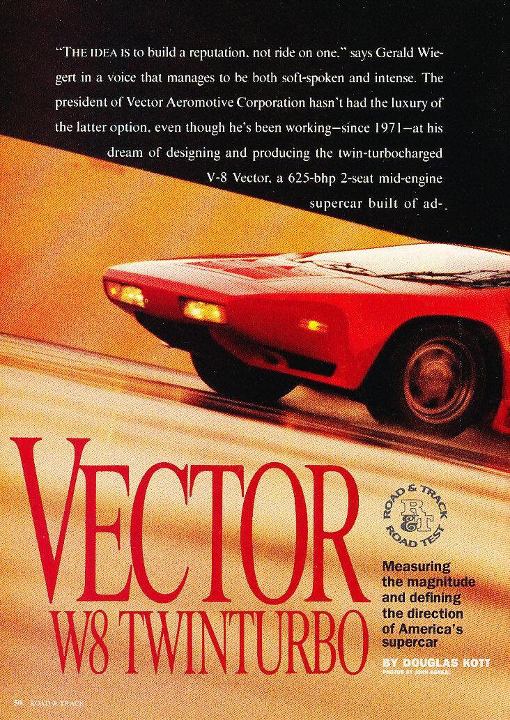 1991 Vector W8 Twinturbo - Road Test - Classic Article D110