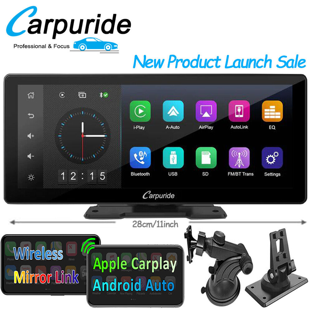 Carpuride W103 Portable Radio Car Stereo Wireless Apple Carplay & Android Auto
