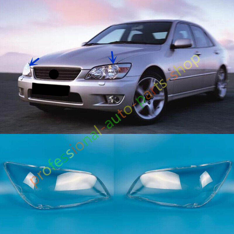 Both Side Headlight Clear Lens Cover + Glue For Lexus IS 2001-2005