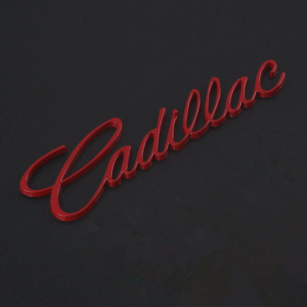 1X RED Gold Silver Matte Black Cadillac TRUNK BADGE Car Rear Trunk Lid Emblem 