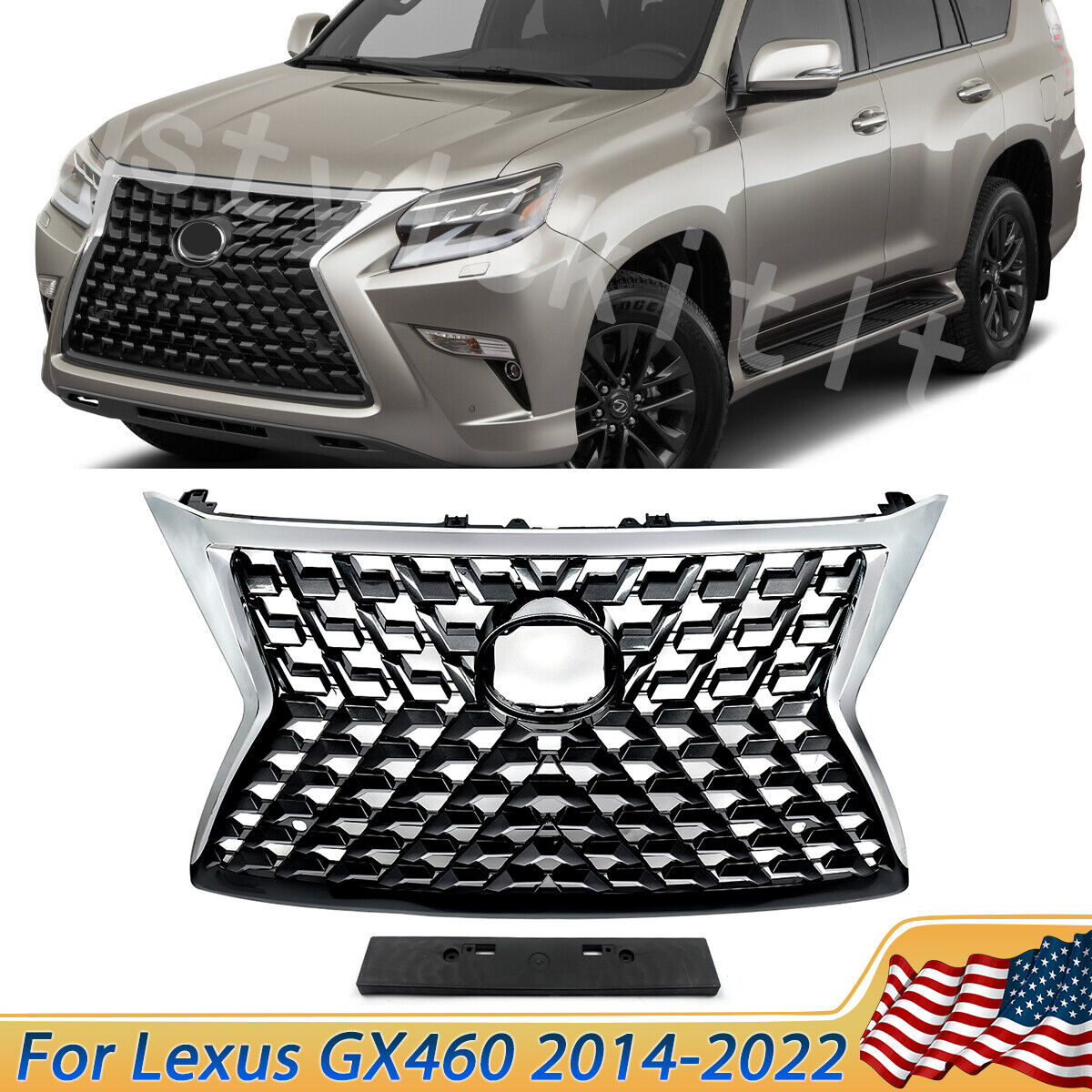 NEW UPGRADE LUXURY GRILL For 2014-2022 LEXUS GX460 Front Upper Grille USA