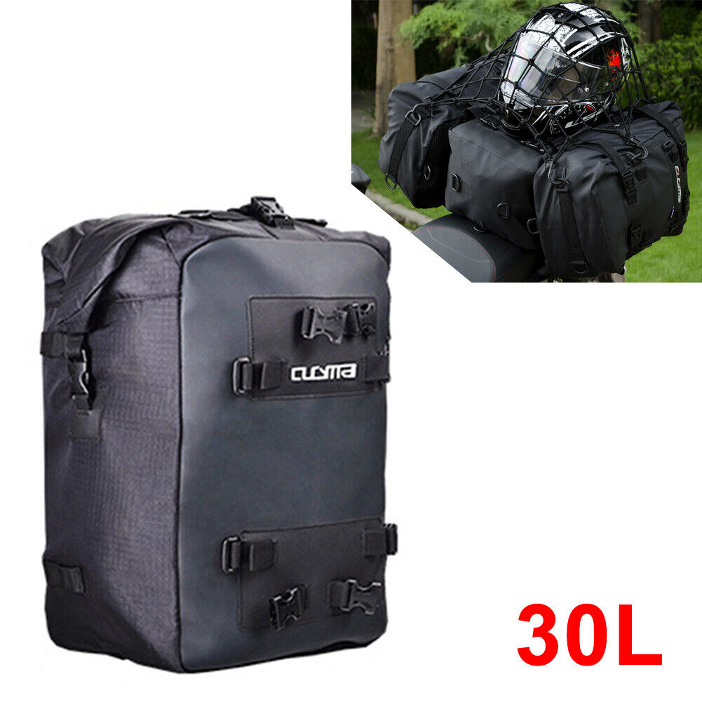 30L Waterproof Bag Rear Tail Seat Back Saddle Carry Bag Motorcycle Luggage Black