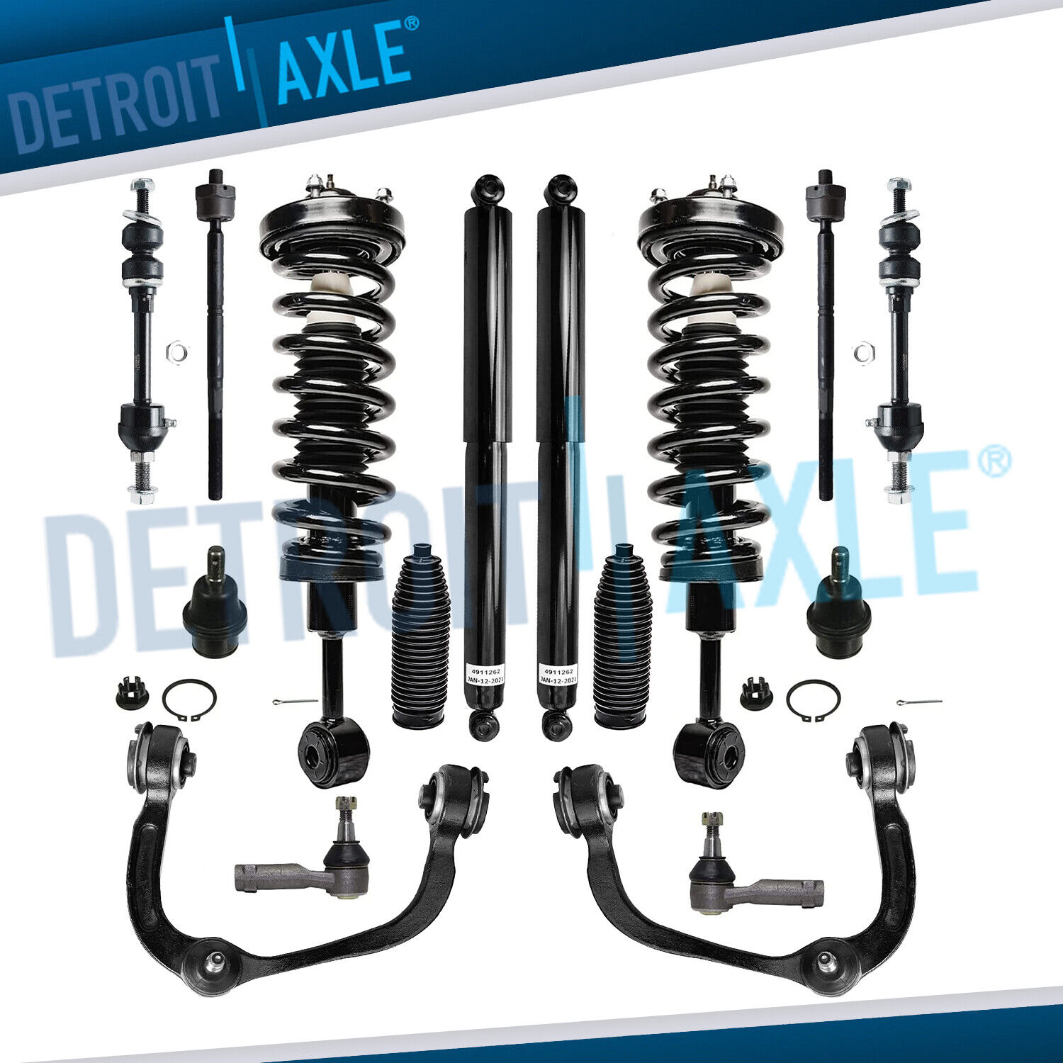 16pc Front Strut Rear Shock Upper Control Arm Kit for F-150 Lincoln Mark LT 4WD