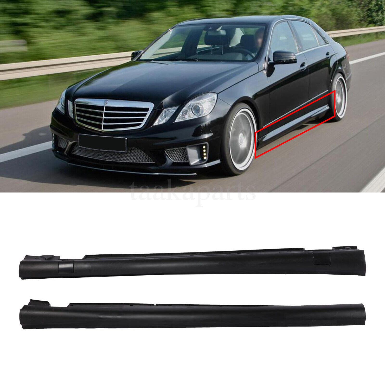 Unpainted Two Side L+R AMG Style Skirt Rocker Panel For BENZ 10-13 W212 E-Class