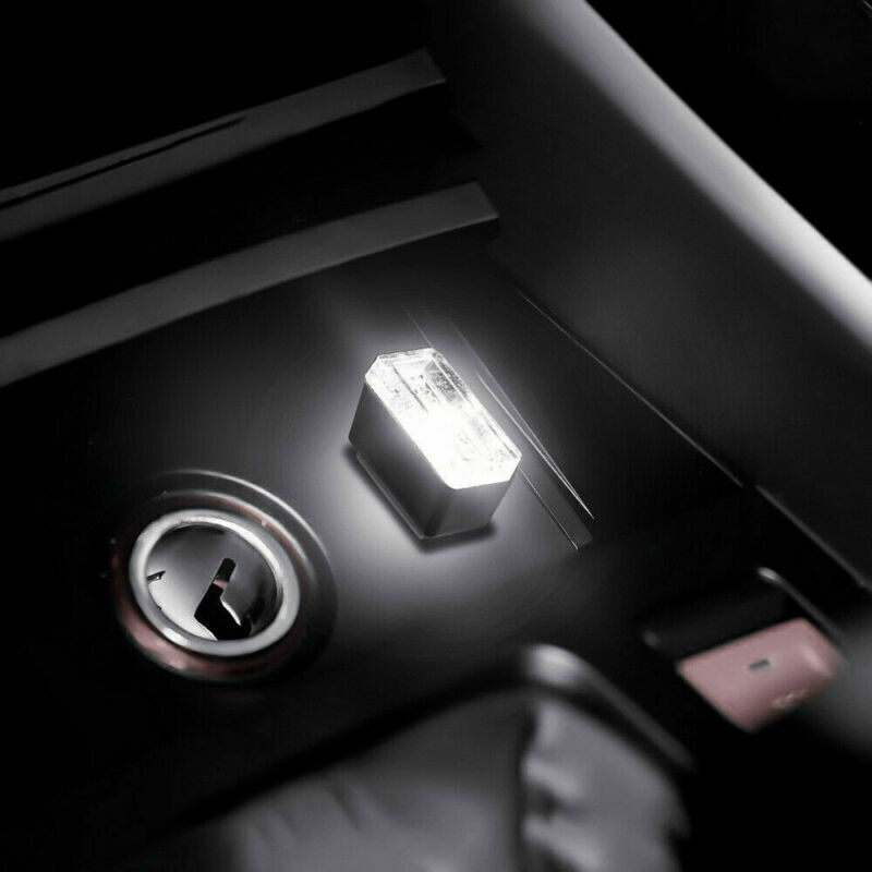 1pc White USB Car Interior Atmosphere Light Ambient Decoration Lamp LED Light 5V
