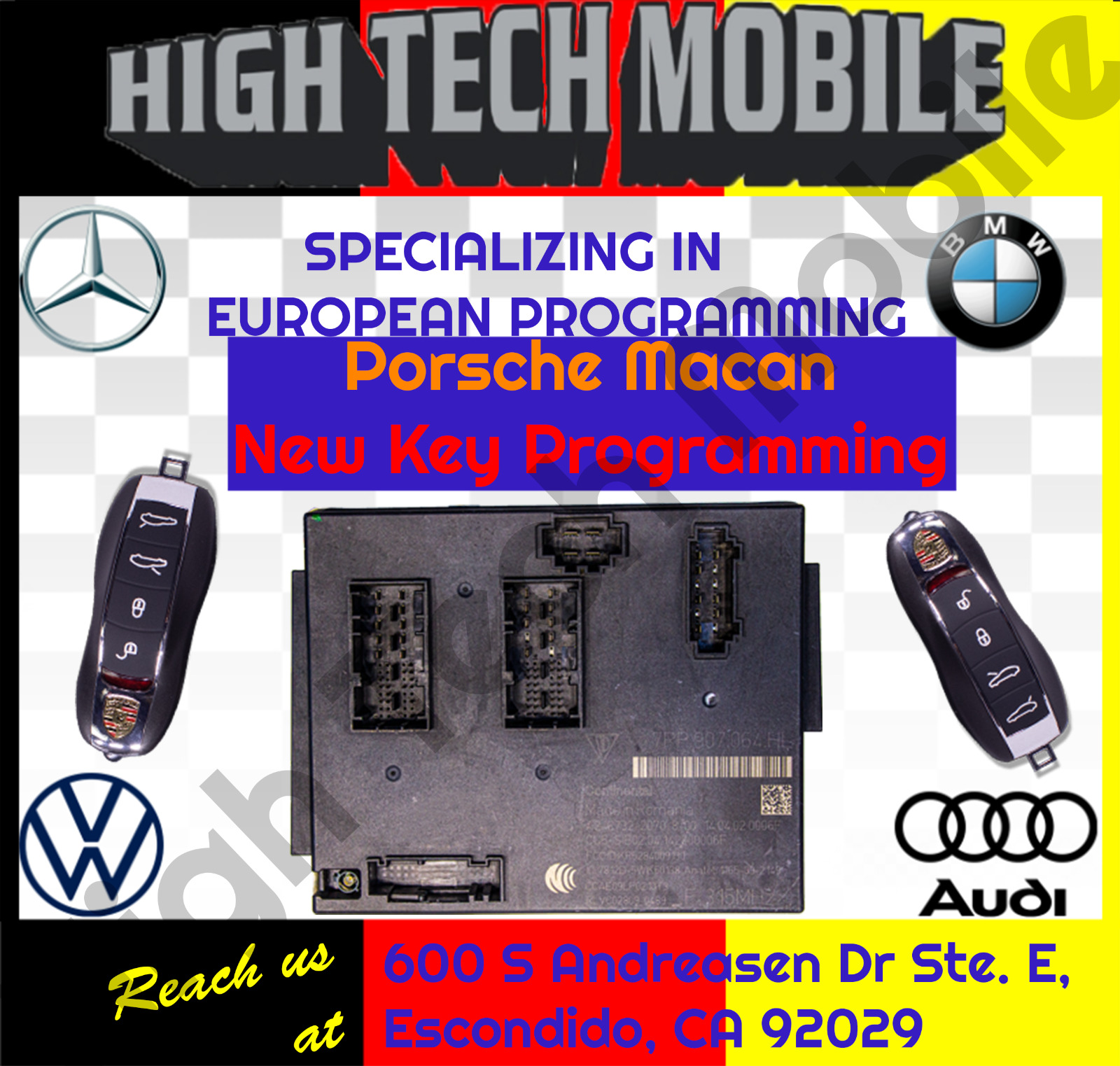 2012-2016 Porsche Boxster Immobilizer New Key Remote Programming BCM KR55WK50138