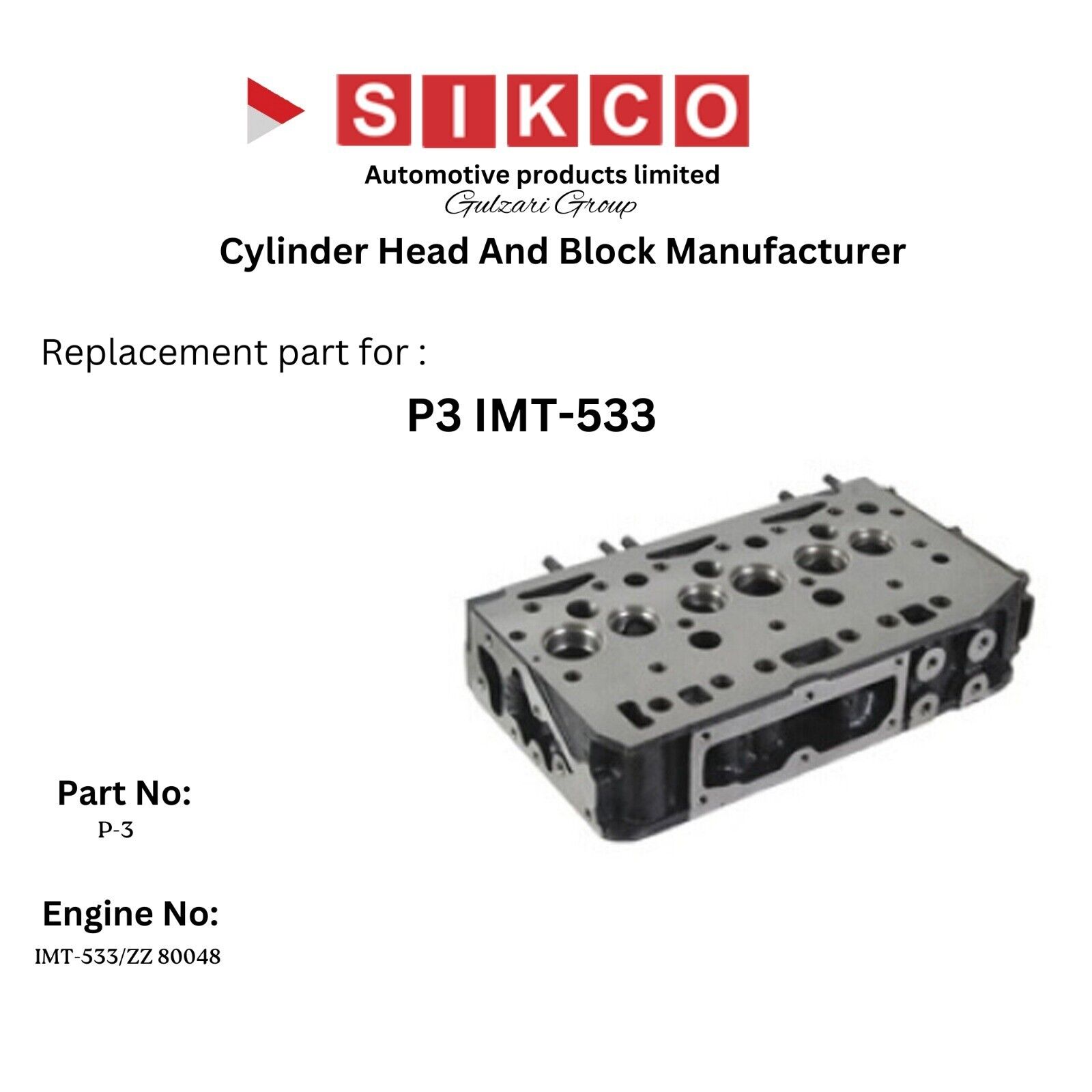 Cylinder Head For P3 IMT-533