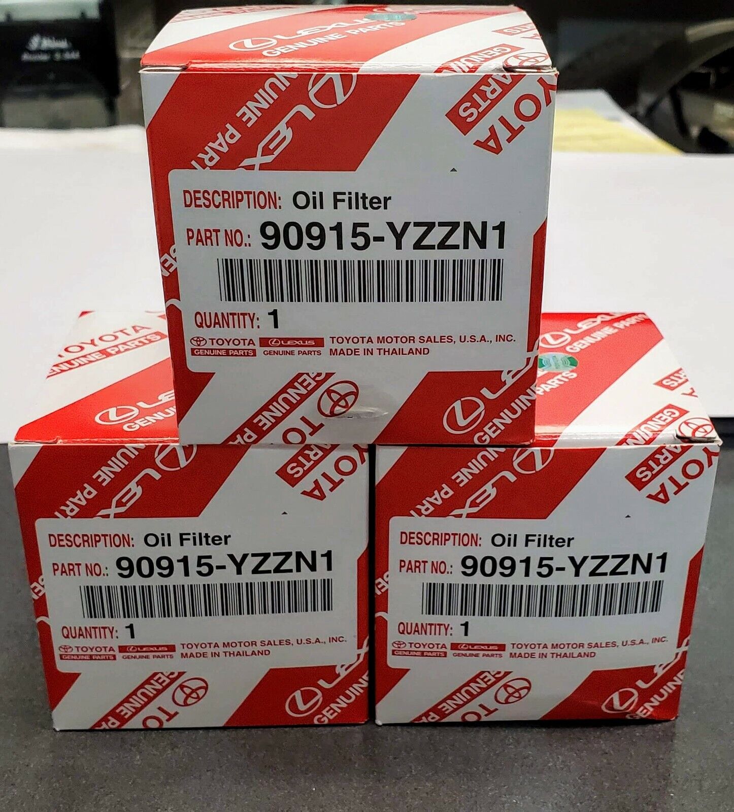 90915-YZZN1, Qty 10, Toyota / Lexus Oil Filters With Drain Plug Gaskets