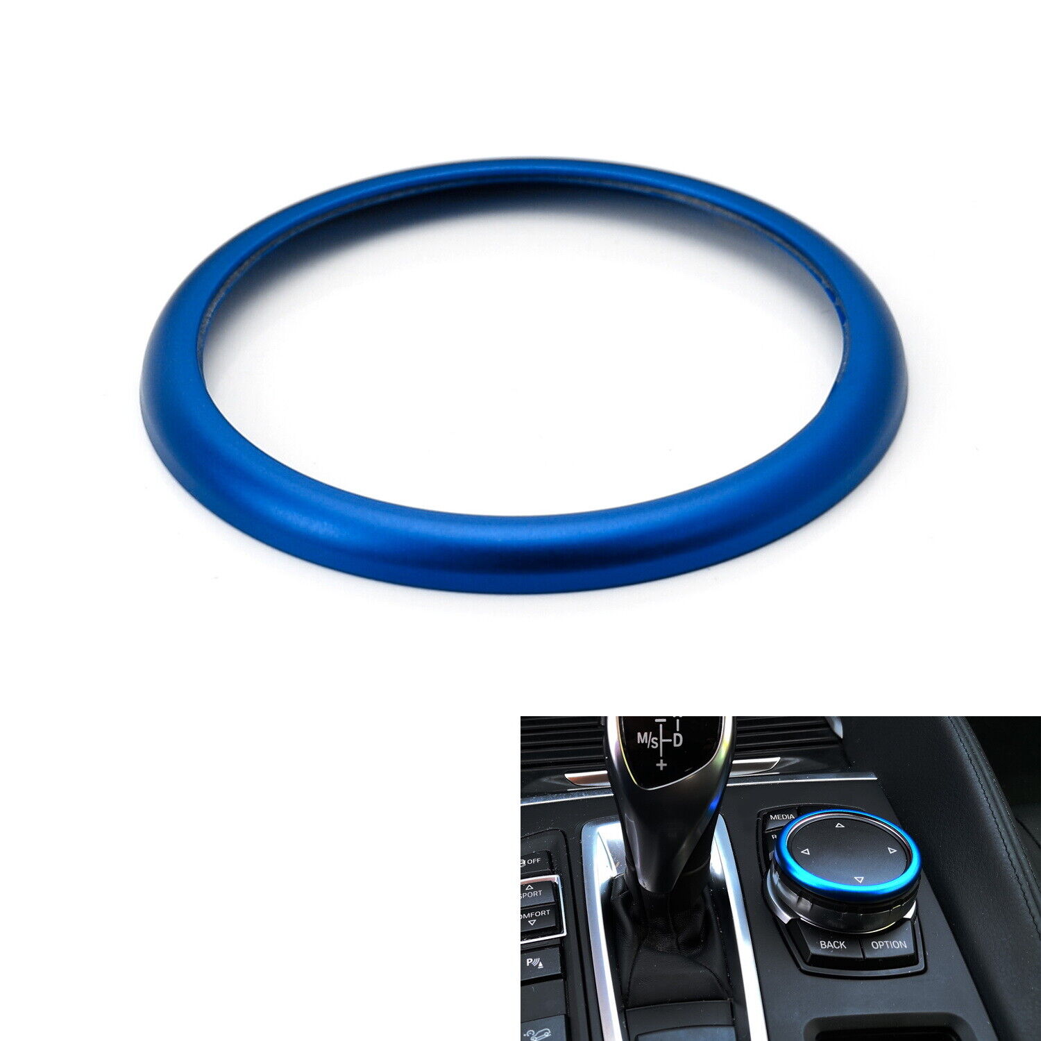 Blue Aluminum Ring For BMW Fxx Center Console iDrive Multimedia Controller Knob