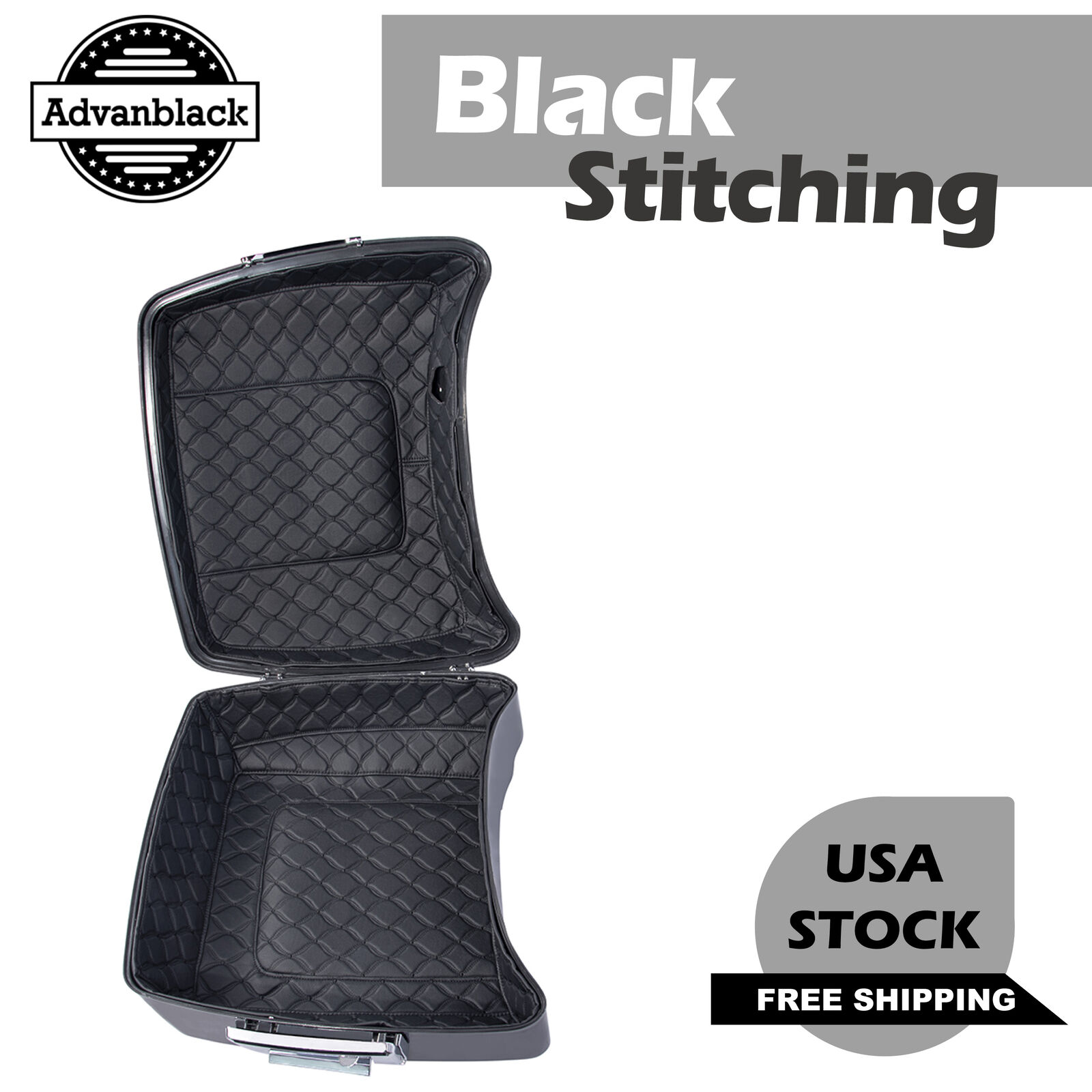 Black Stitching Tour Pack Liner For Advanblack Razor/OEM Harley Chopped Tour Pak