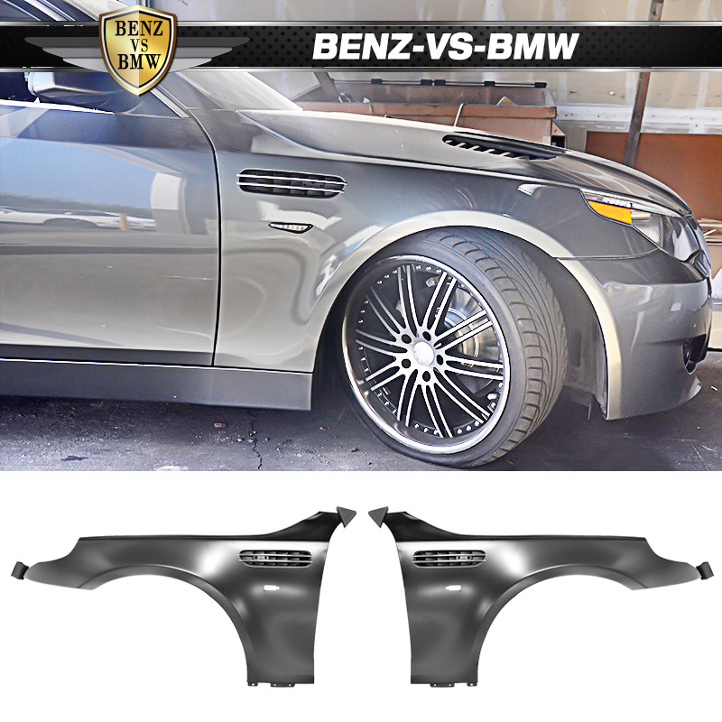 Fits 04-10 BMW E60 5-Series M5 Style Metal Fenders With Side Vent Pair