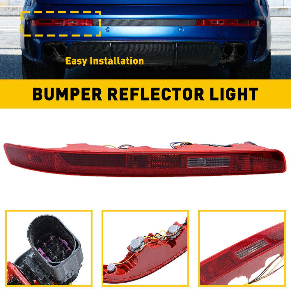 FOR AUDI Q7 2006-2015 RED REAR BUMPER LIGHT TAIL FOG STOP BRAKE LAMP DRIVER SIDE