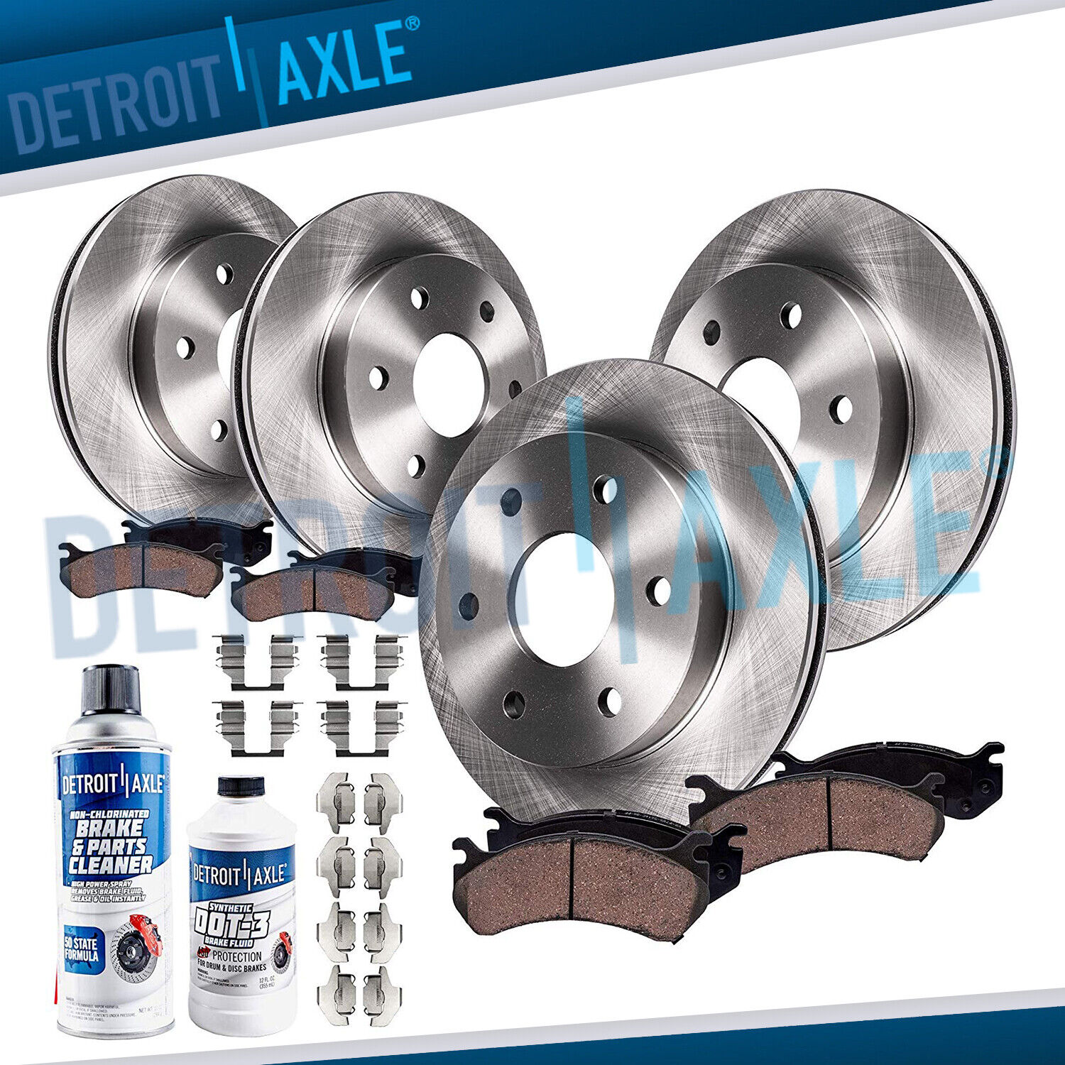 Front & Rear Disc Rotors + Ceramic Brake Pads for 2012 2013 - 2020 Ford F-150