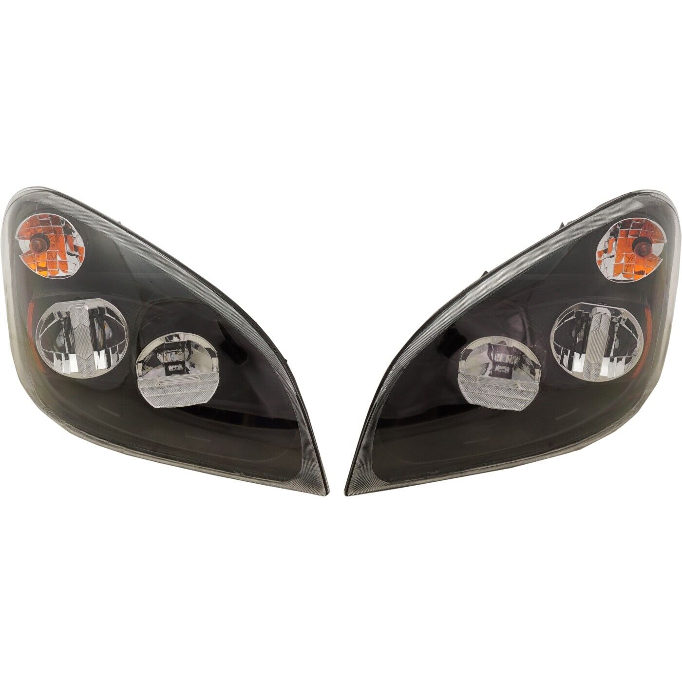 Headlight For 2008-2017 Freightliner Cascadia Left and Right Set of 2 Black