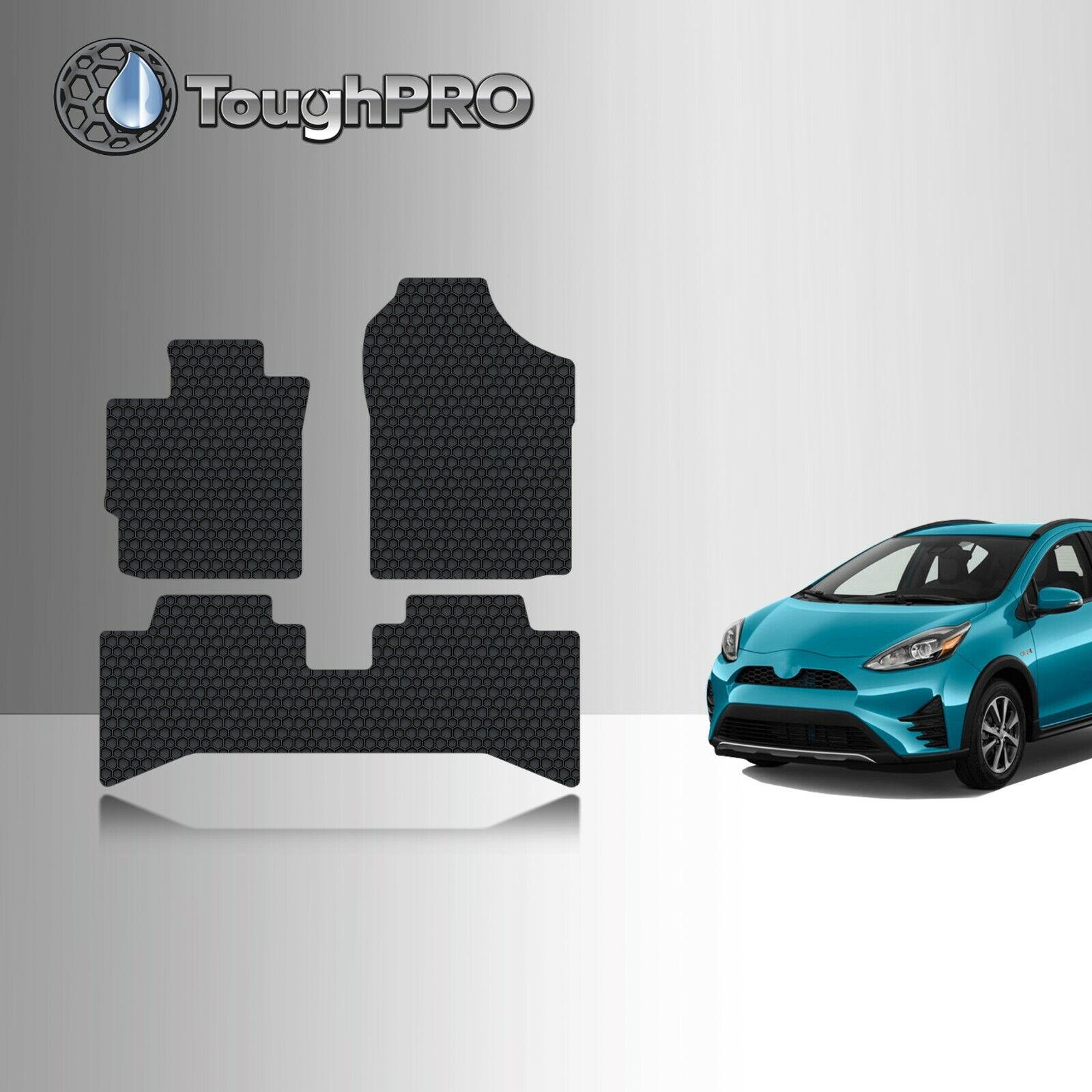 ToughPRO Floor Mats Black For Toyota Prius C All Weather Custom Fit 2012-2021