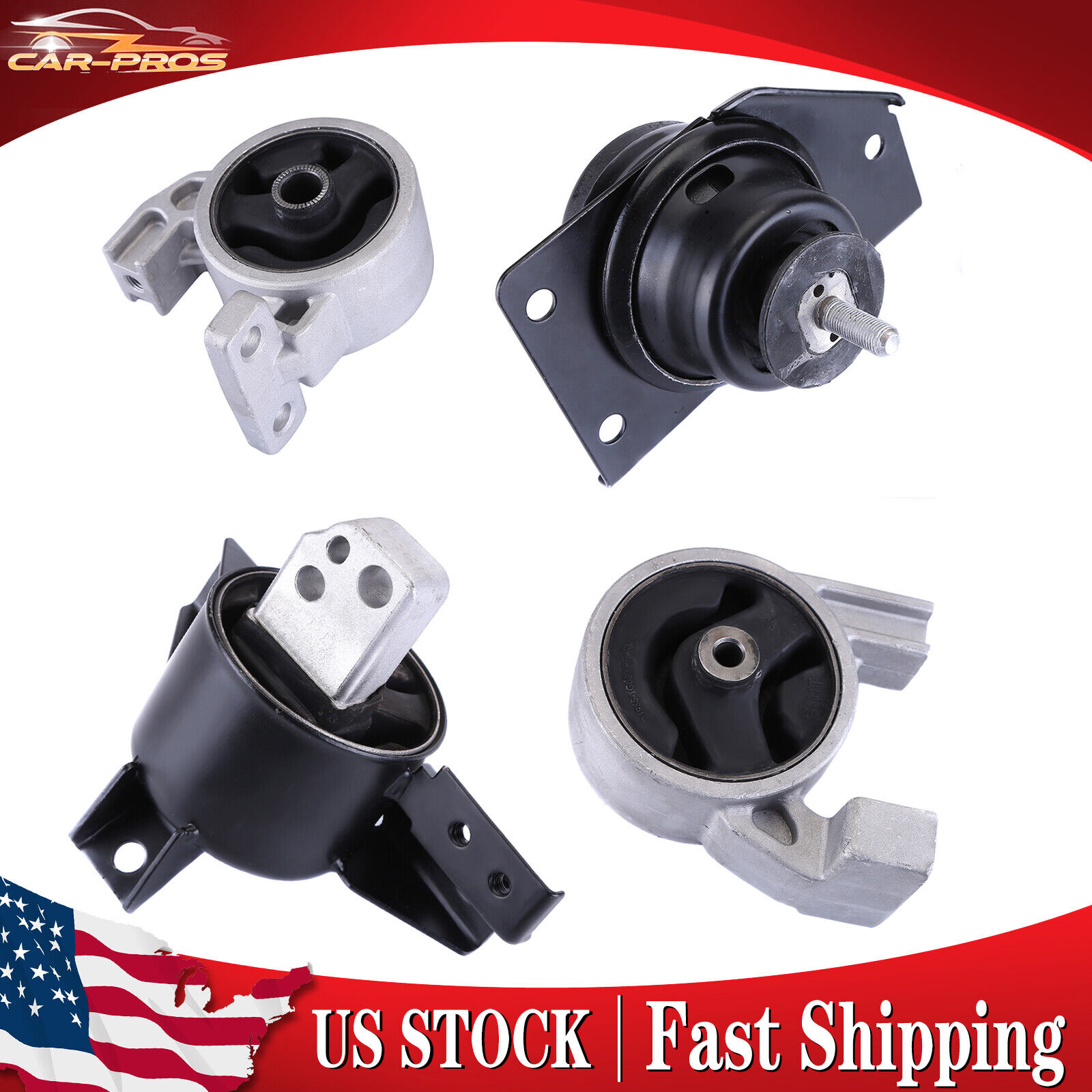 Engine Motor Mounts & Transmission 4Pc Set For 2006-2011 Hyundai Accent 1.6L A/T