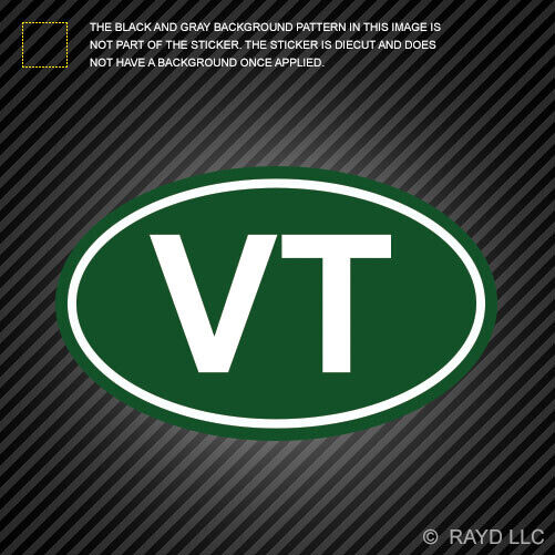 Green Oval VT Vermont Sticker Die Cut Vinyl vermont oval vt euro oval