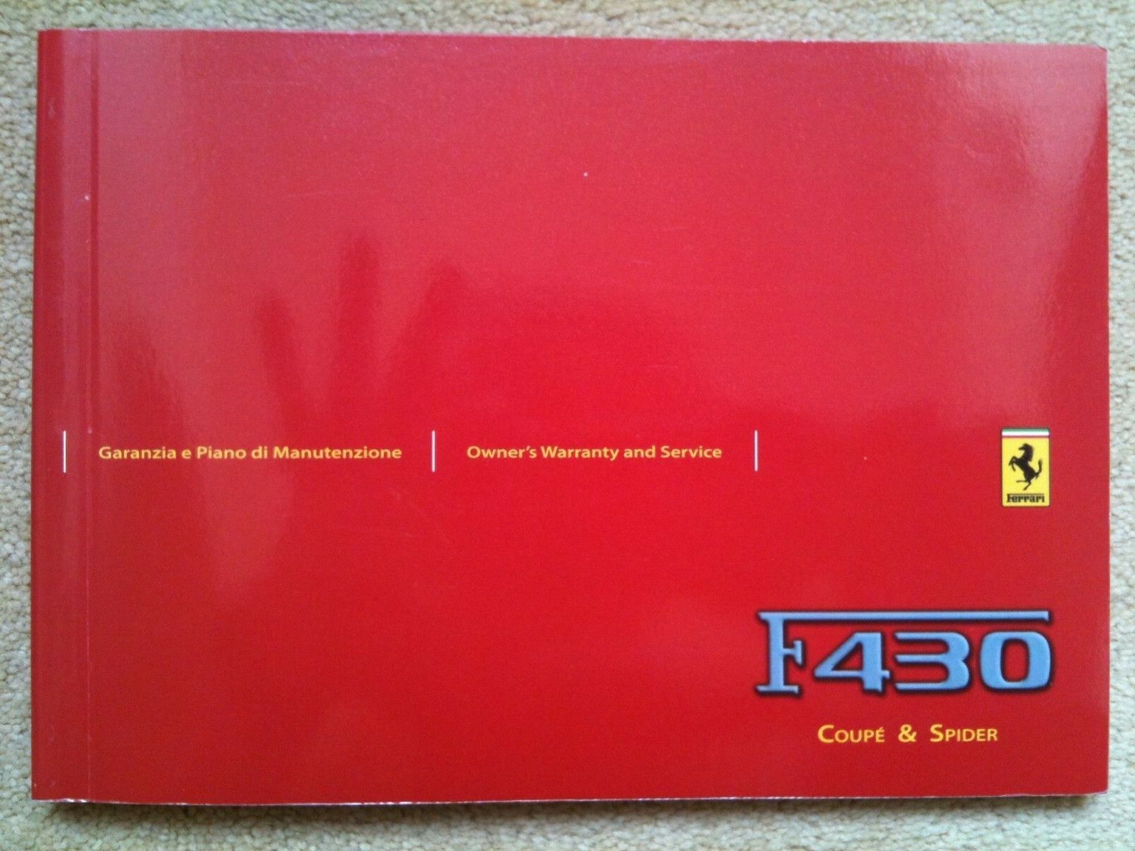 Ferrari 430 Coupe/Spider Service Book (New & Blank)