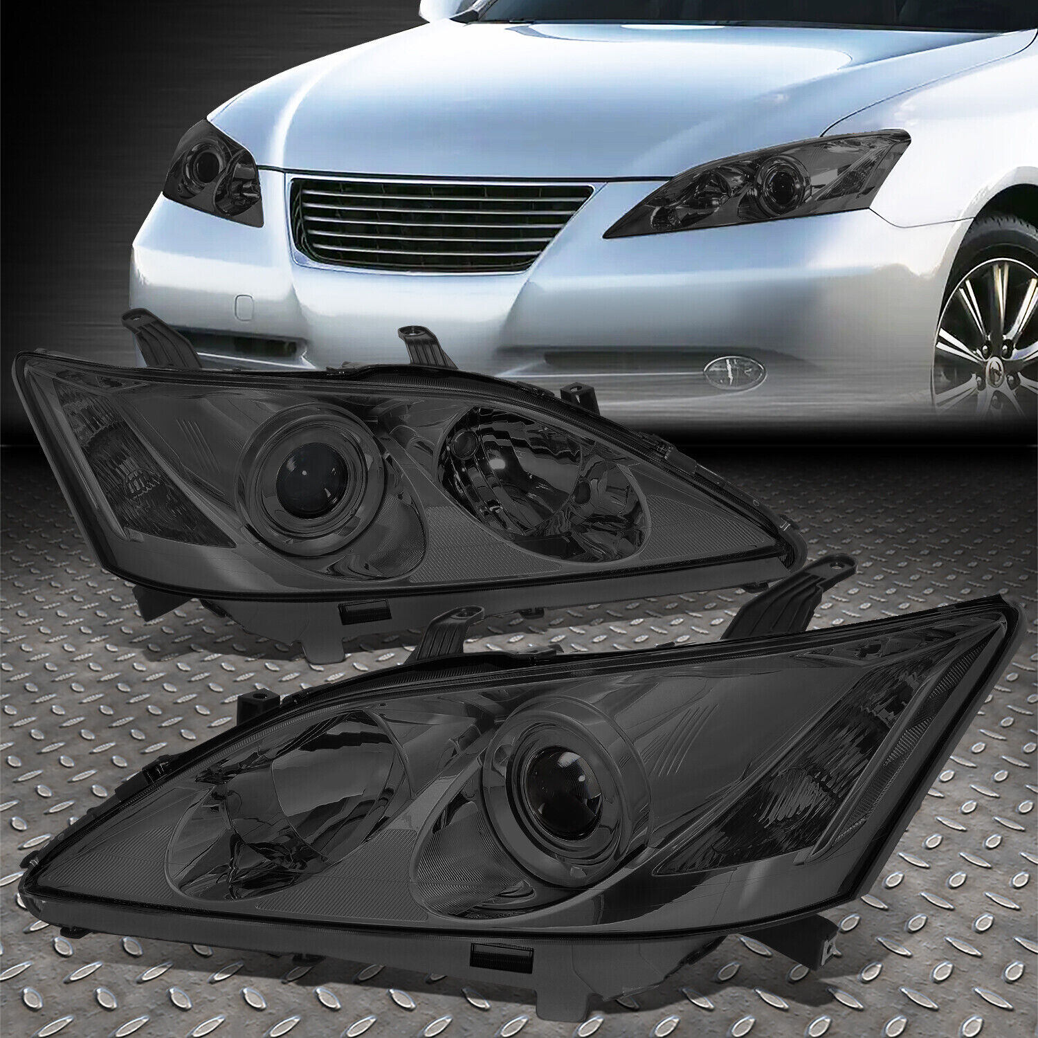 FOR 07-09 LEXUS ES350 OE STYLE SMOKED LENS CLEAR CORNER PROJECTOR HEADLIGHTS