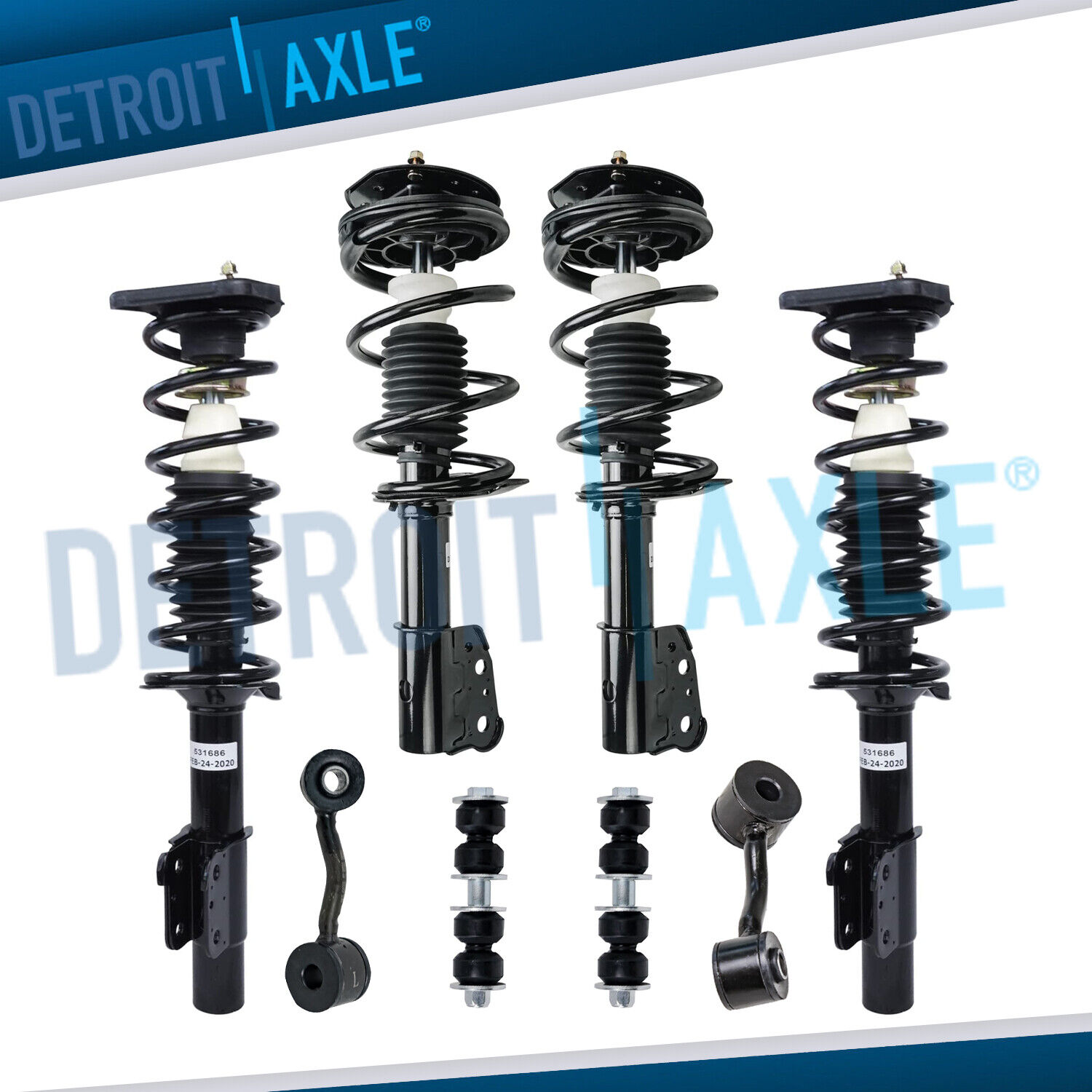 Front Rear Struts Sway Bars Assembly for Chevy Malibu Classic Pontiac Grand Am