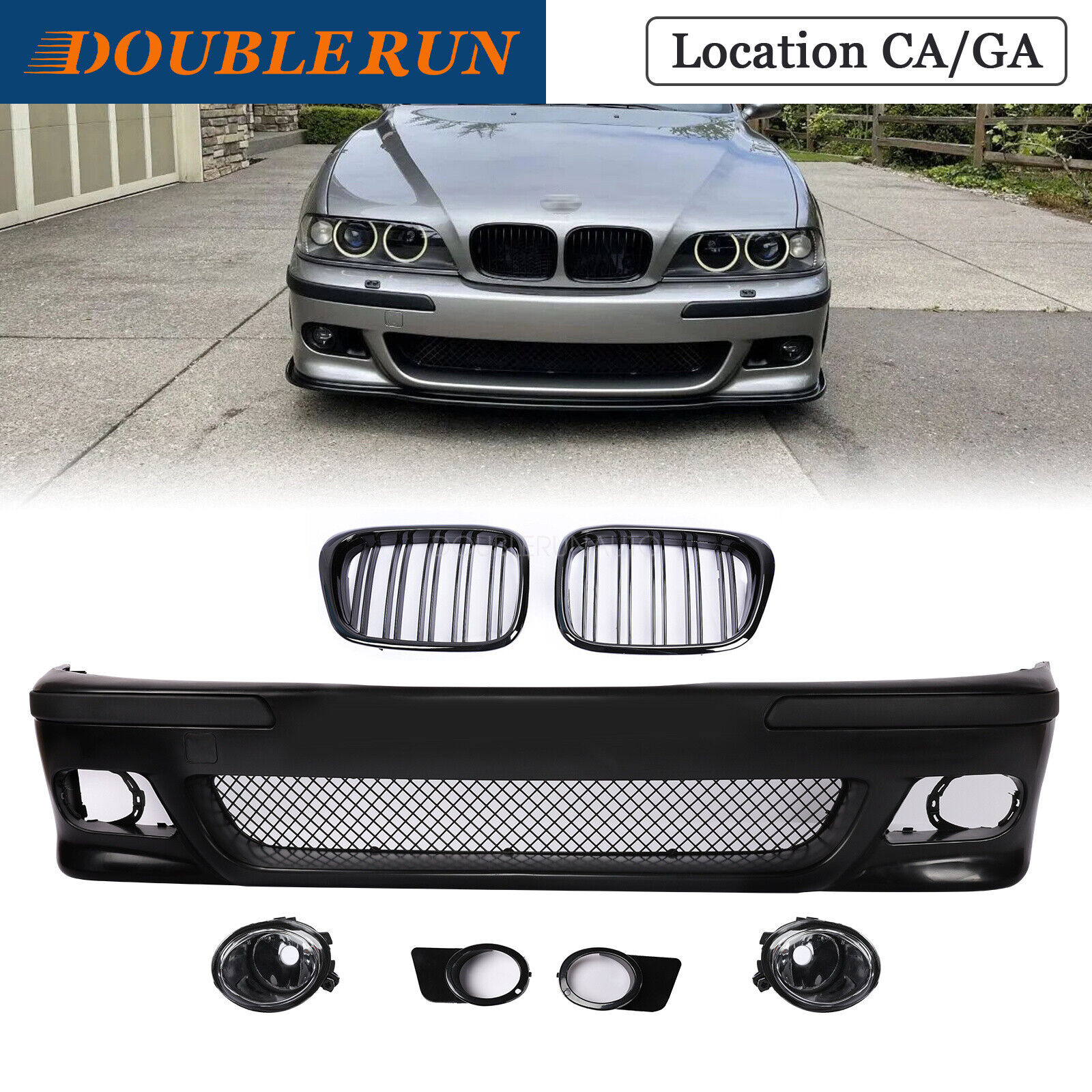 front bumper w/fog light w/grille  For 1997-2003 BMW E39 5 SERIES M5 look