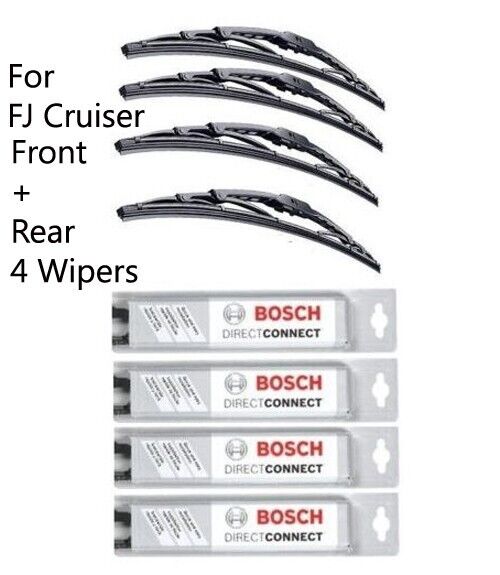 FJ CRUISER BOSCH DIRECT FIT 4 WIPER BLADES FRONT LEFT + RIGHT + CENTER and REAR